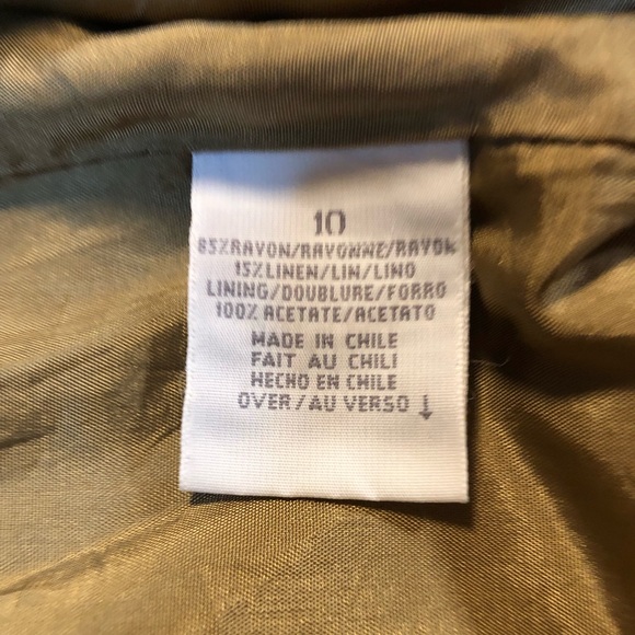 Liz Claiborne Womens Long Sleeve Collared ButtonFront Plaid Brown Crop Blazer 10 - Picture 7 of 8